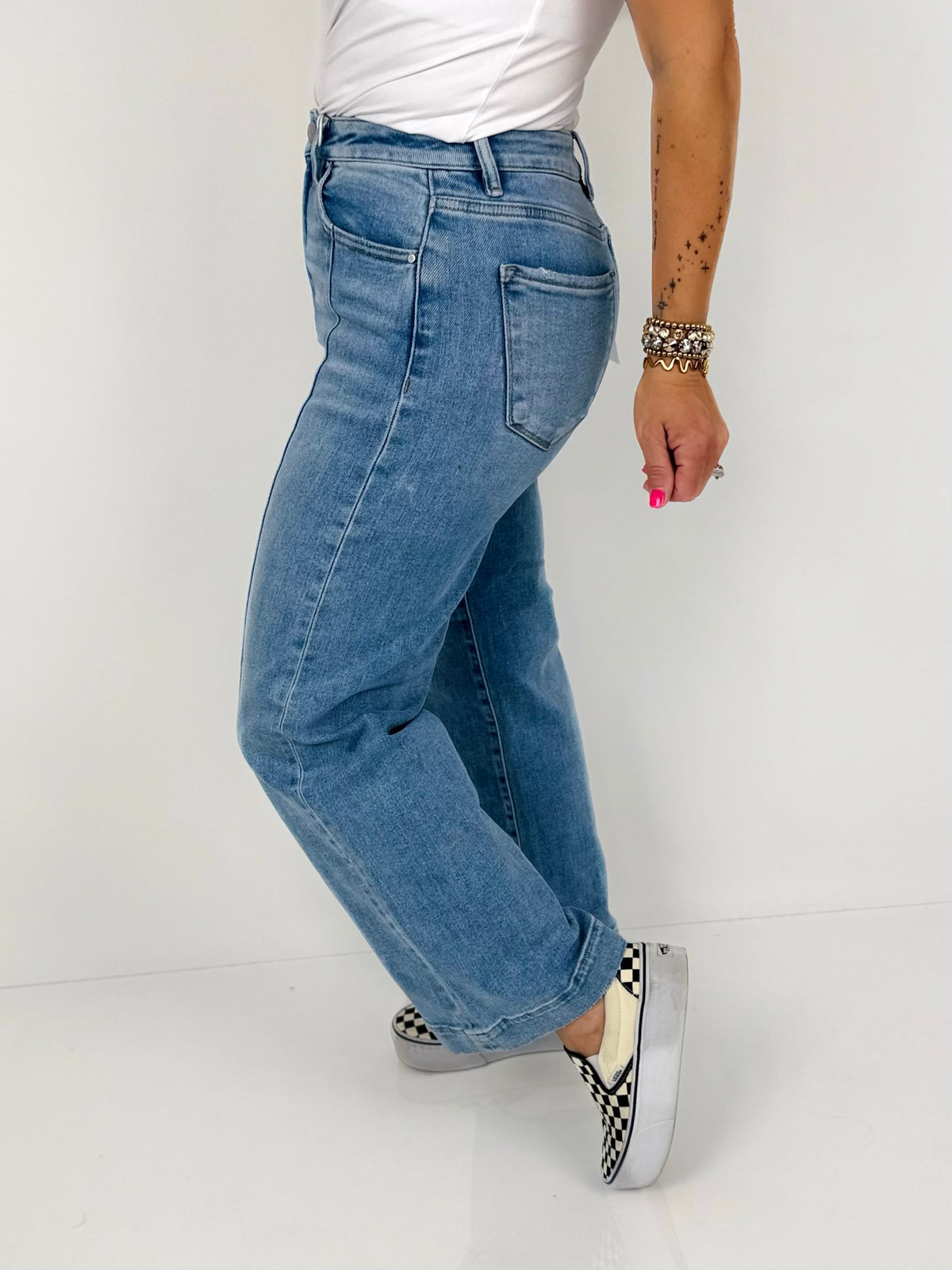 Risen Easy Blue Wide Crop Jeans {1-3X} - KaraMarie