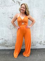 Top Tier Jumpsuit in Orange {S-3X} - KaraMarie
