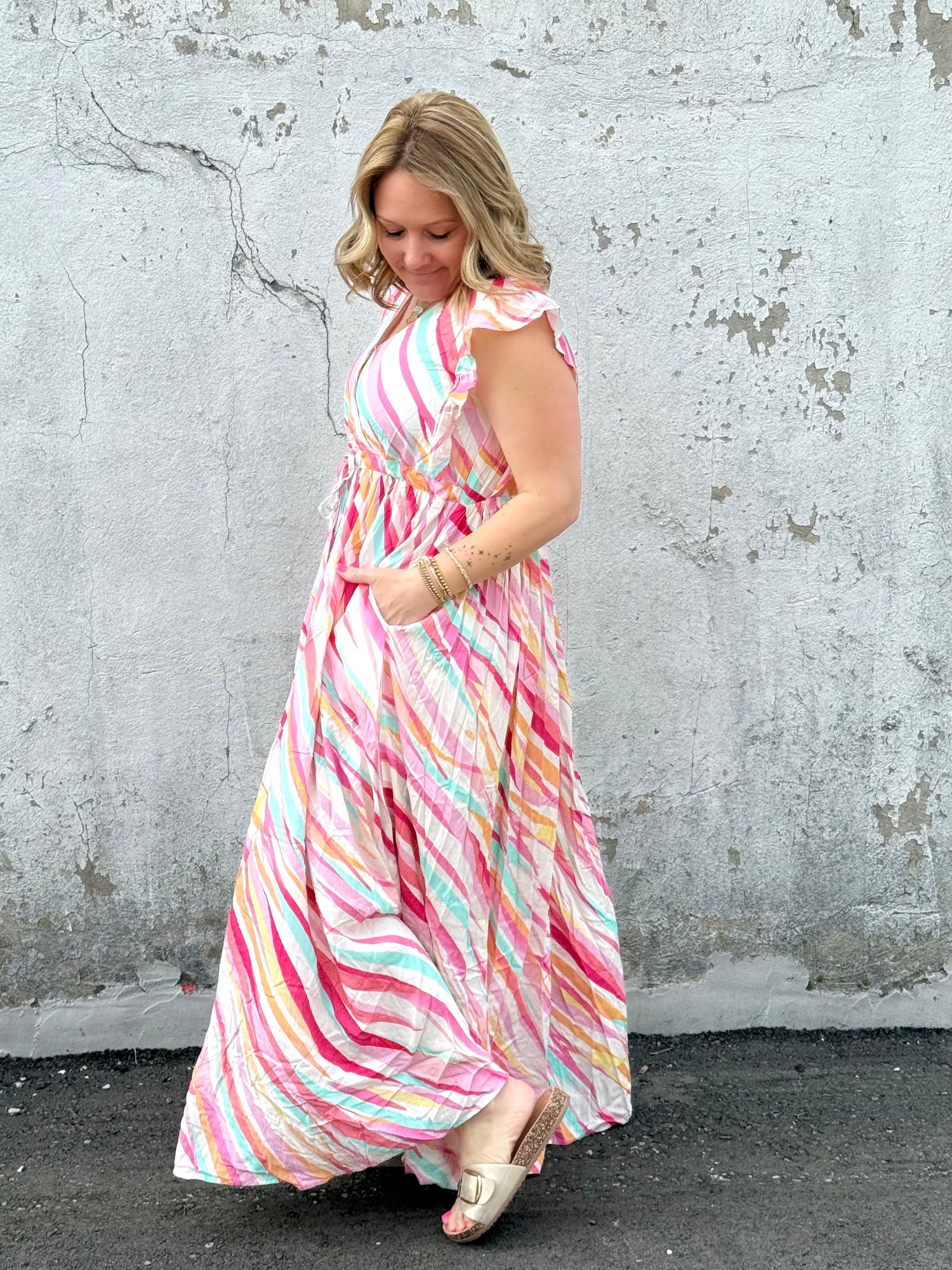 Slanted Symphony Dress in Pink {S-L} - KaraMarie