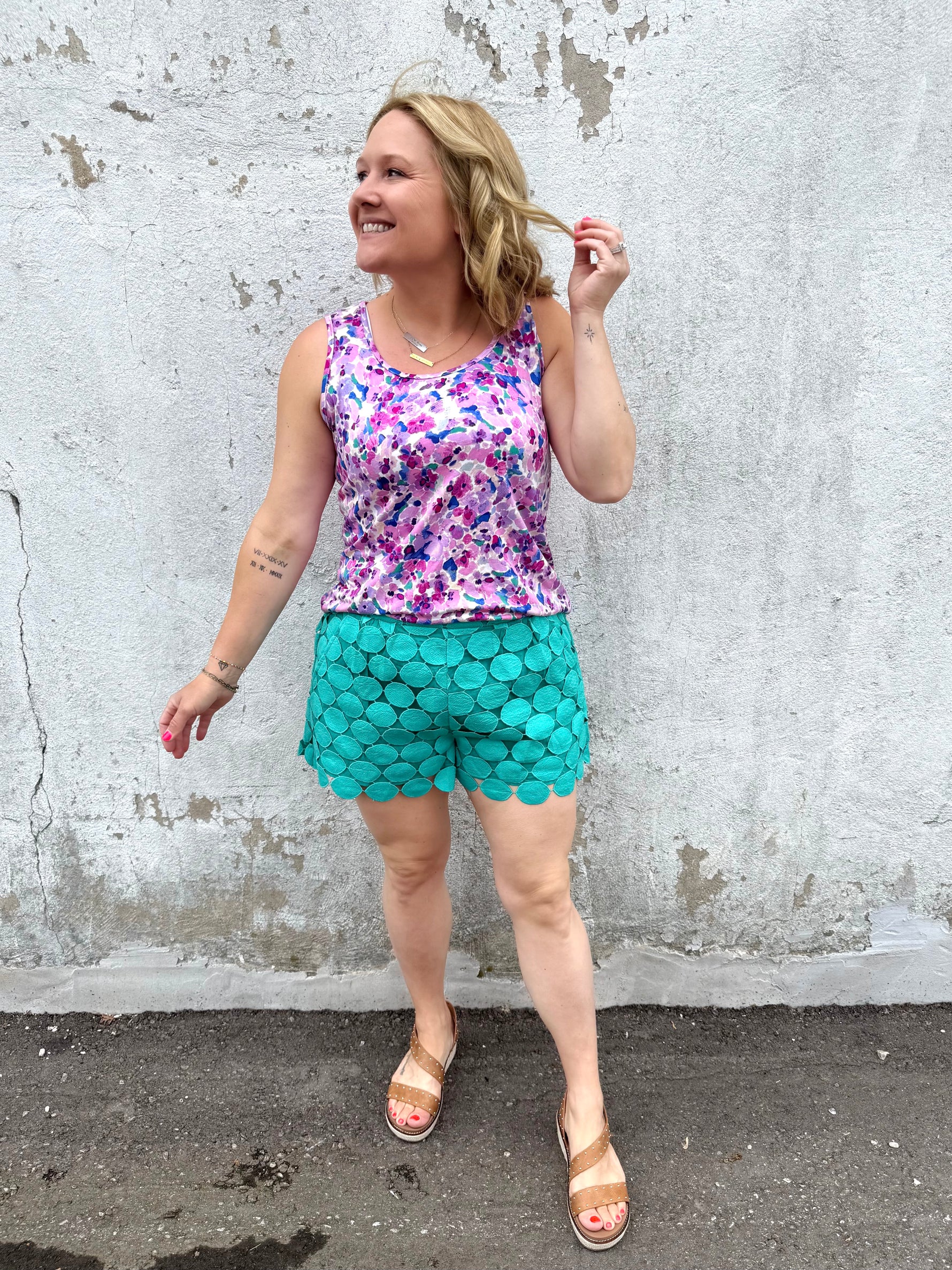 Sweet Spot Shorts in Jade {S-2X} - KaraMarie
