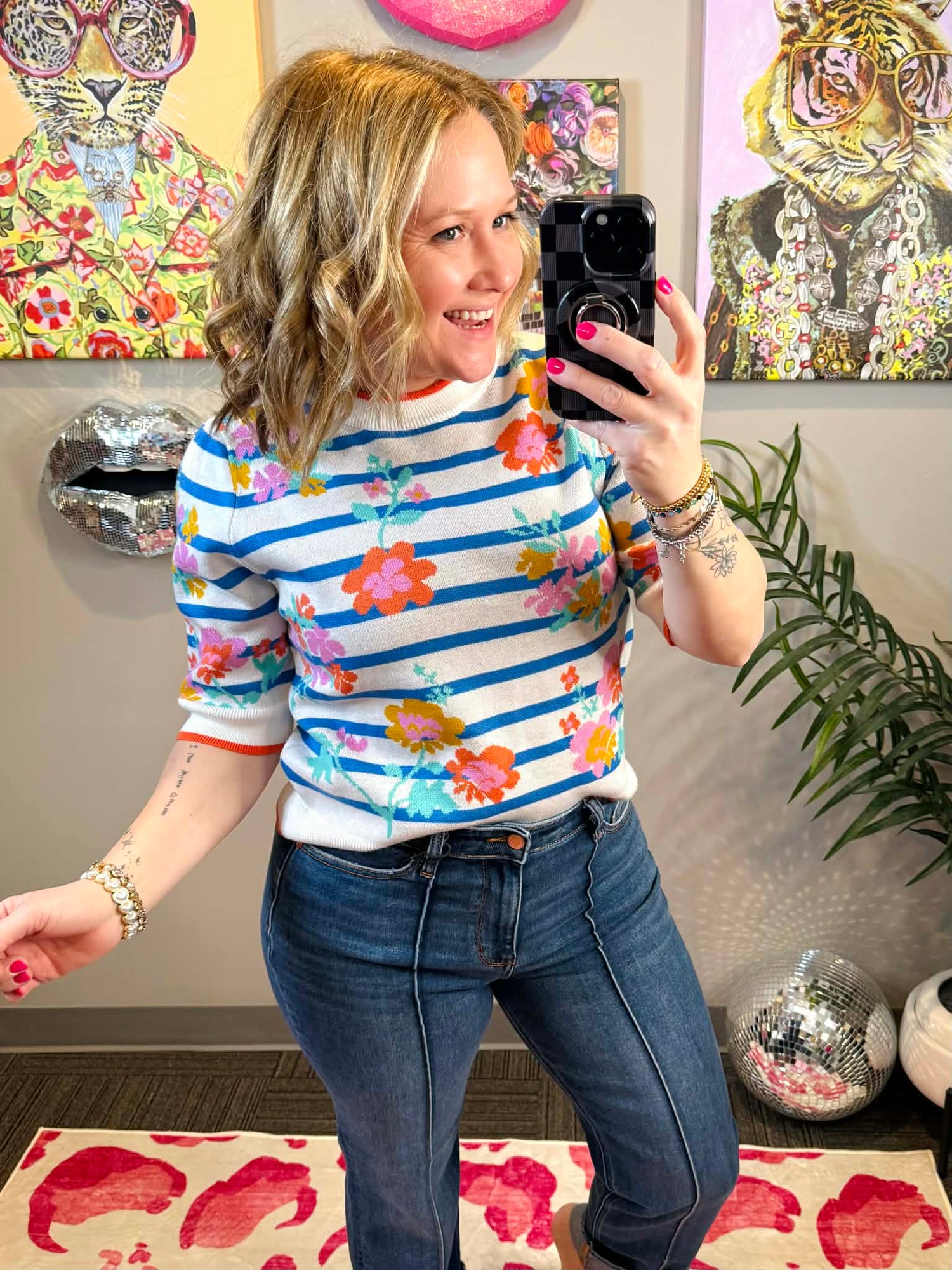 Floral Lane Sweater Top {XS-L}