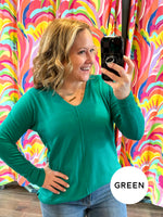 Central Line V-Neck Sweater - Multiple Colors {S/M-L/XL} - KaraMarie