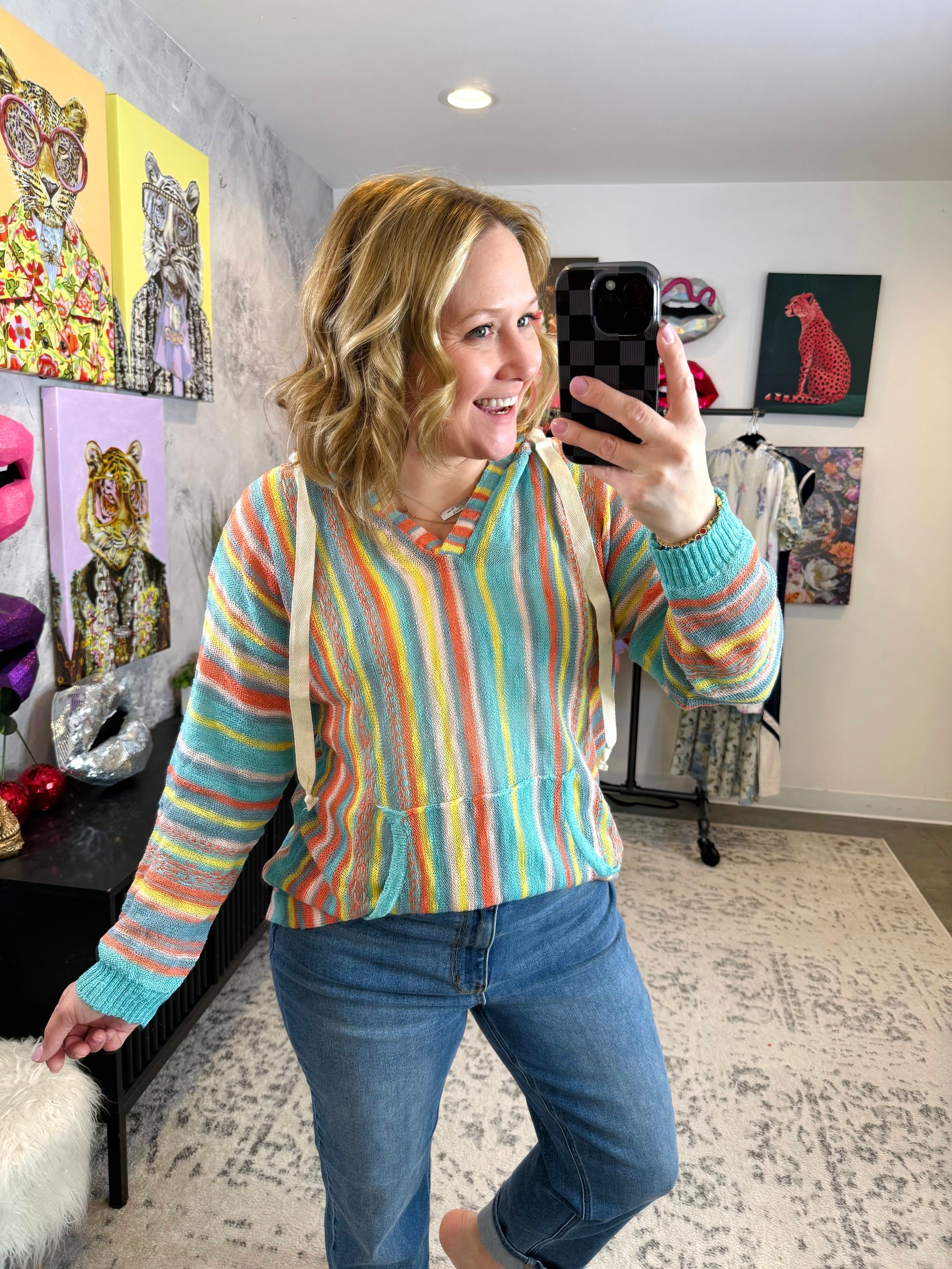 Canyon Spirit Hooded Pullover in Mint {S-2X} - KaraMarie