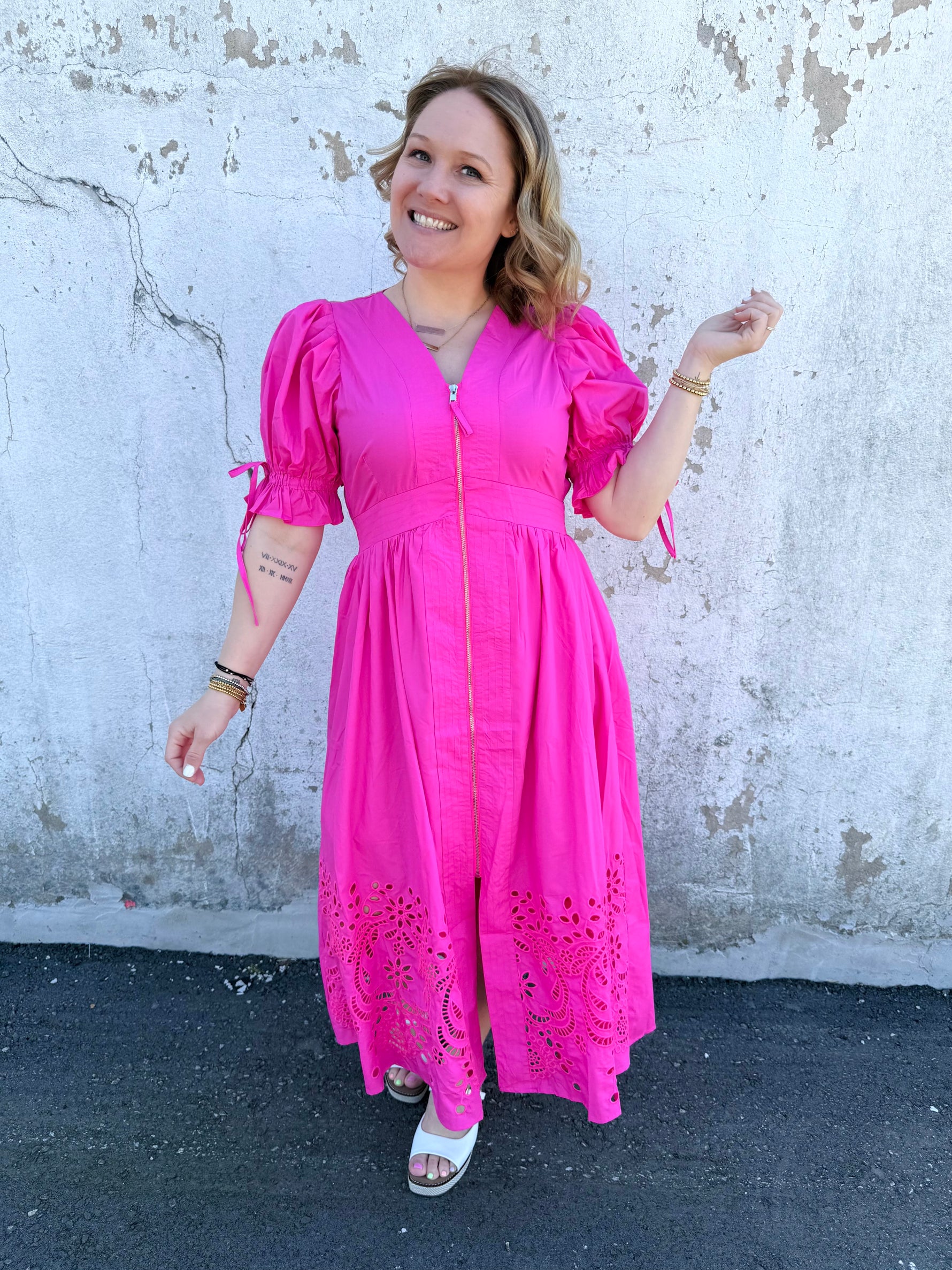 Hemline Charm Zippered Dress {S-L} - KaraMarie