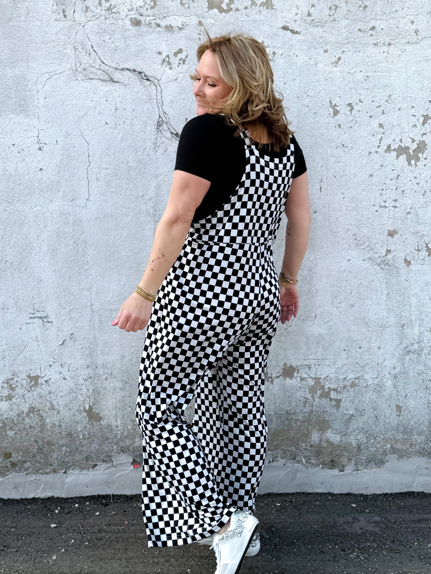 BLAKELEY CHECKERED KARLI BOHO OVERALLS - KaraMarie