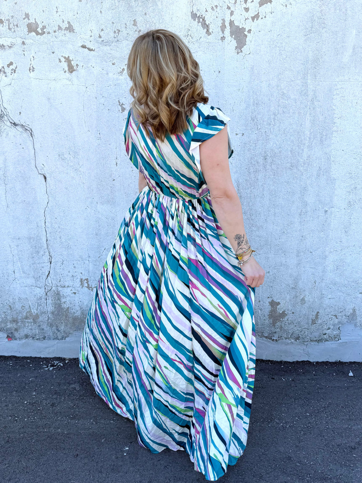 Slanted Symphony Dress in Teal {S-L} - KaraMarie