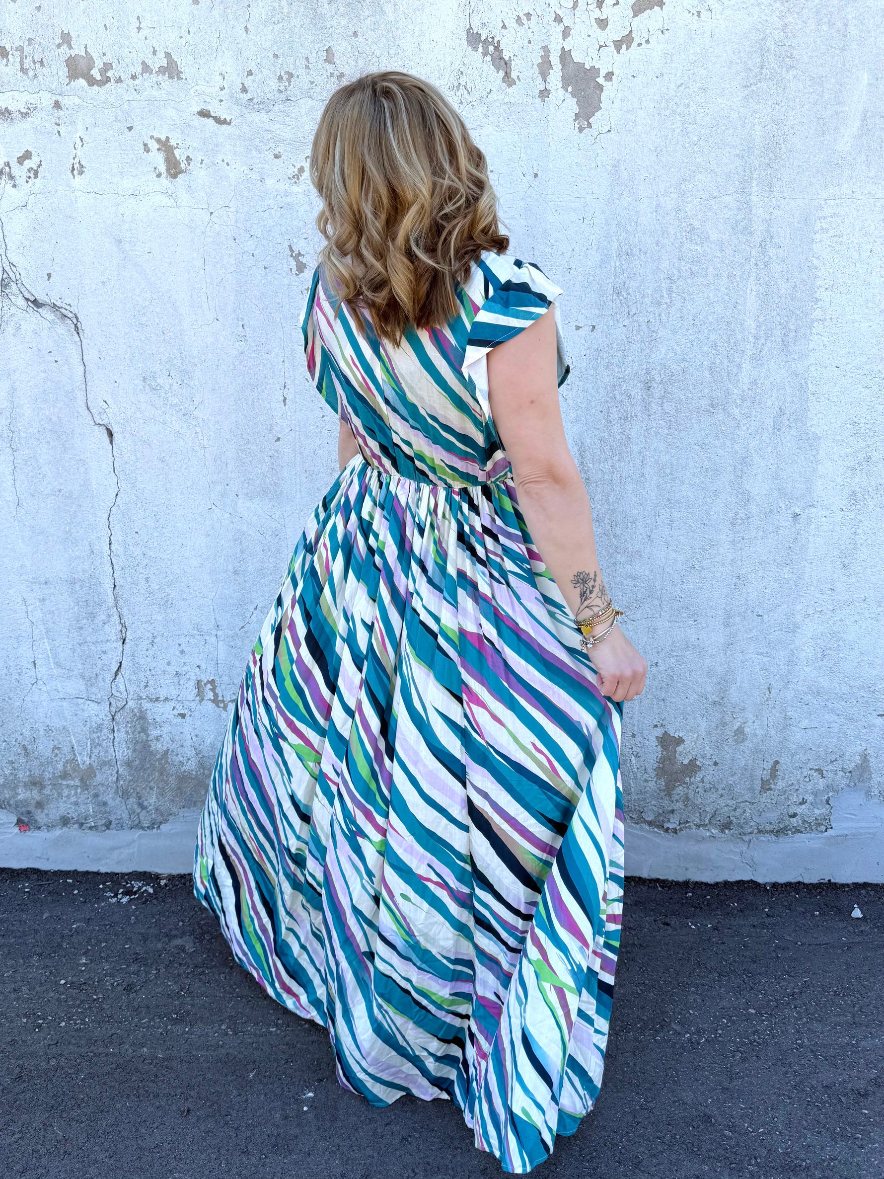 Slanted Symphony Dress in Teal {S-L} - KaraMarie