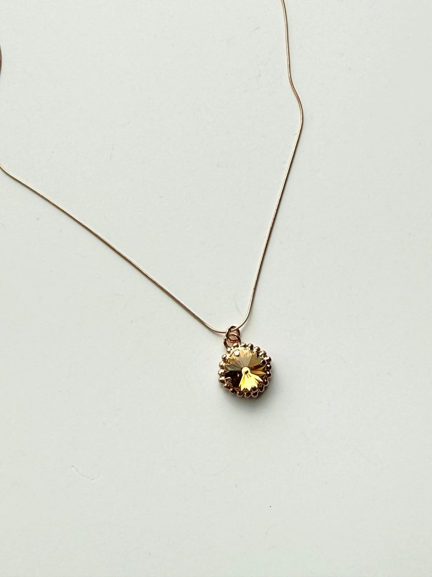 Rivoli Pendant Necklace in Light Colorado Topaz {Rose Gold Metal}