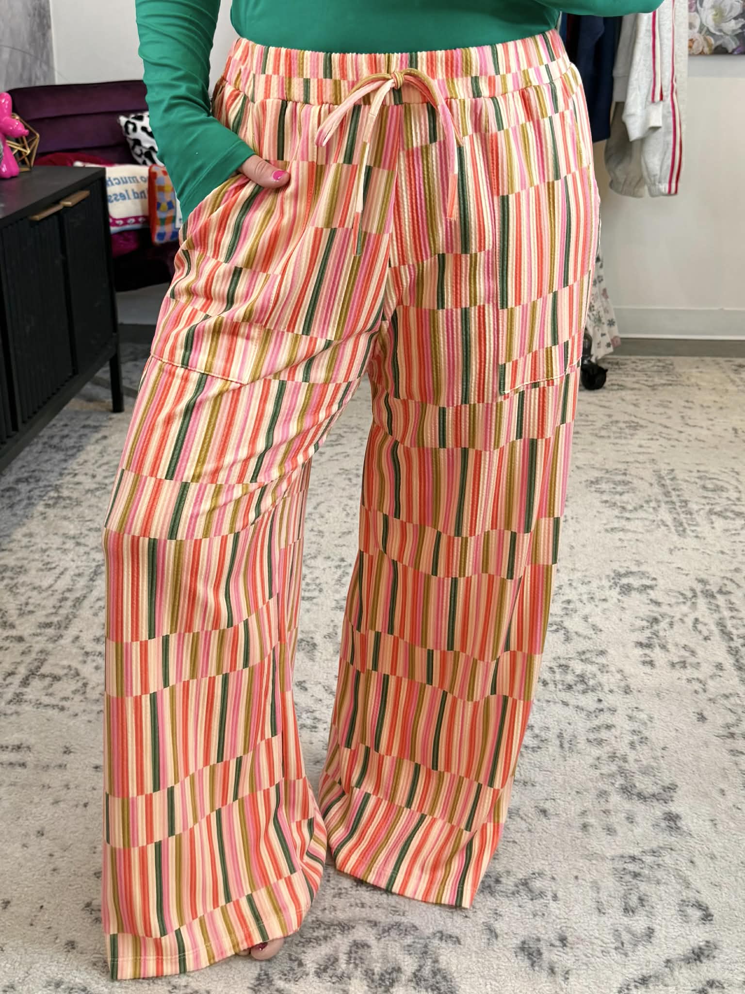 Blakeley Haddie Striped Wide Leg Pants {XS-3X} - KaraMarie