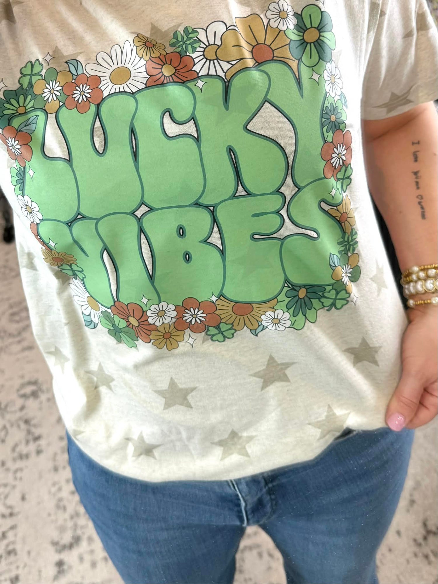 Floral Lucky Vibes Graphic Tee {Custom Order!} - KaraMarie