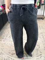 Corded Wide Leg Pant in Washed Black {S-2X} - KaraMarie