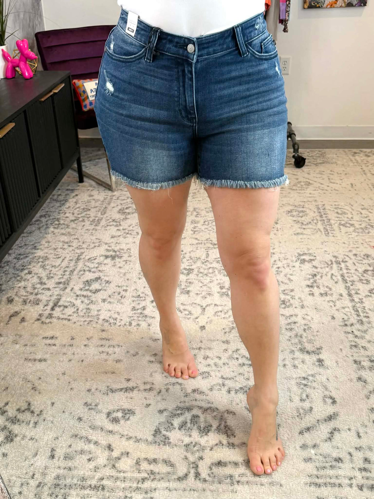 Judy Blue Frayline V-Waist Shorts {S-3X} - KaraMarie