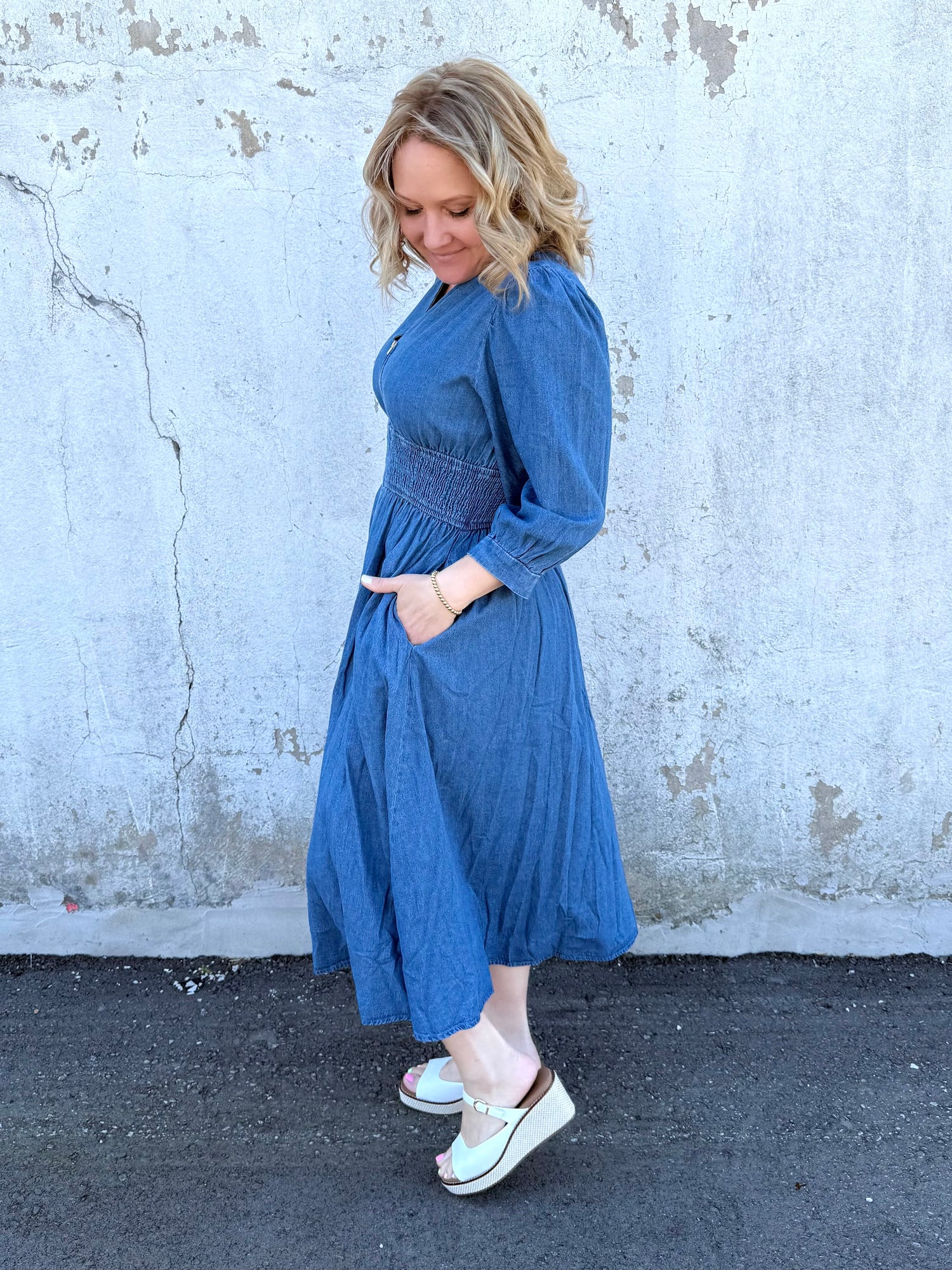 Everyday Denim Dress {S-L} - KaraMarie