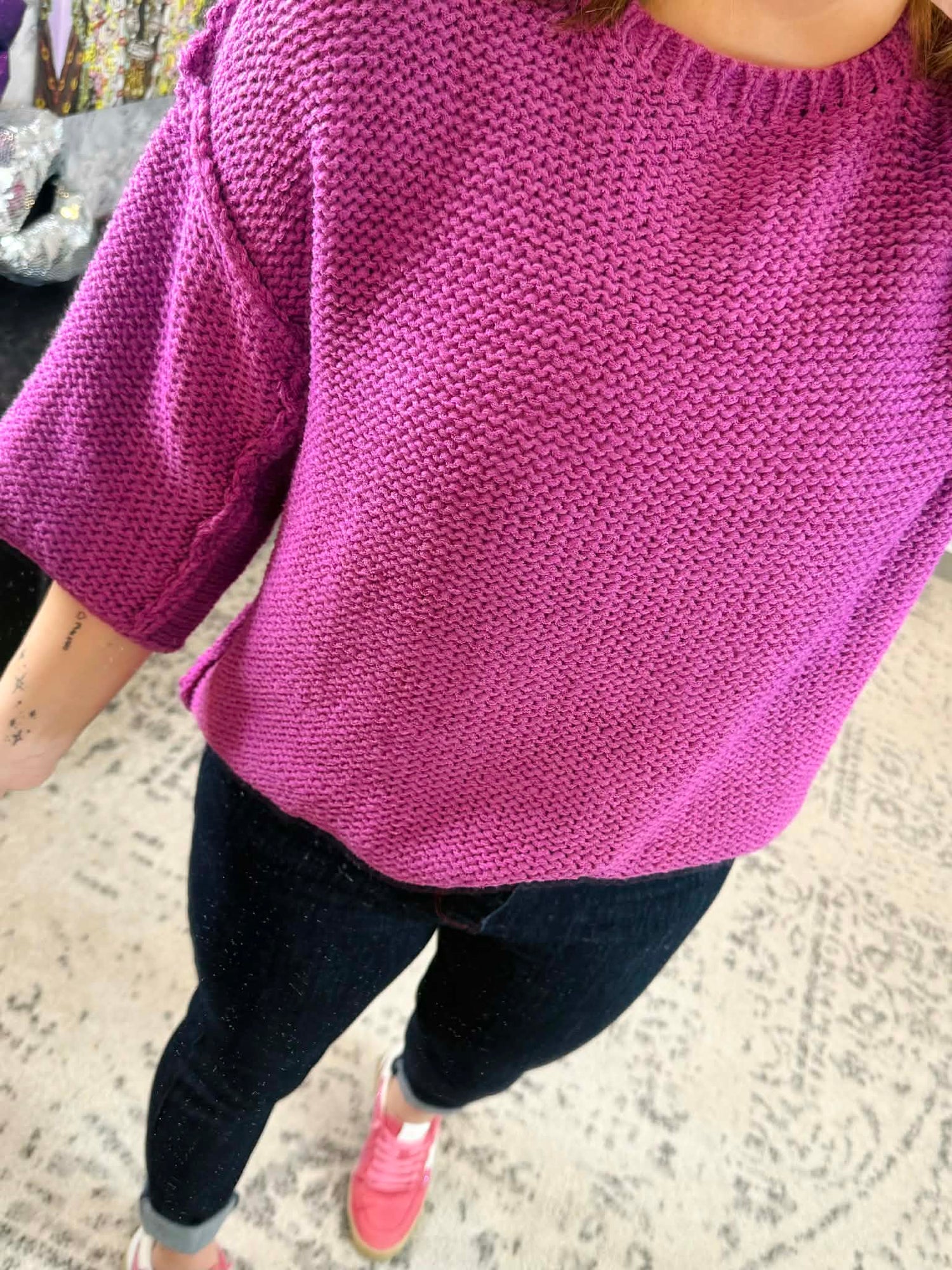 Out of the Box Sweater in Orchid {S/M-2X/3X} - KaraMarie