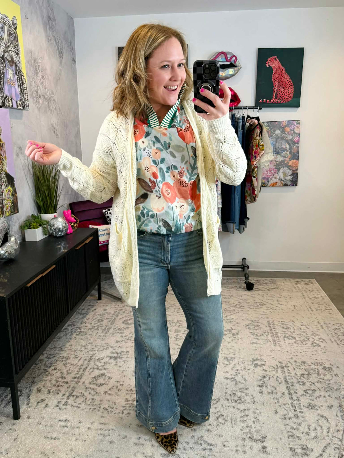 MM Open Knit Cardigan - Ivory {S-3X} - KaraMarie