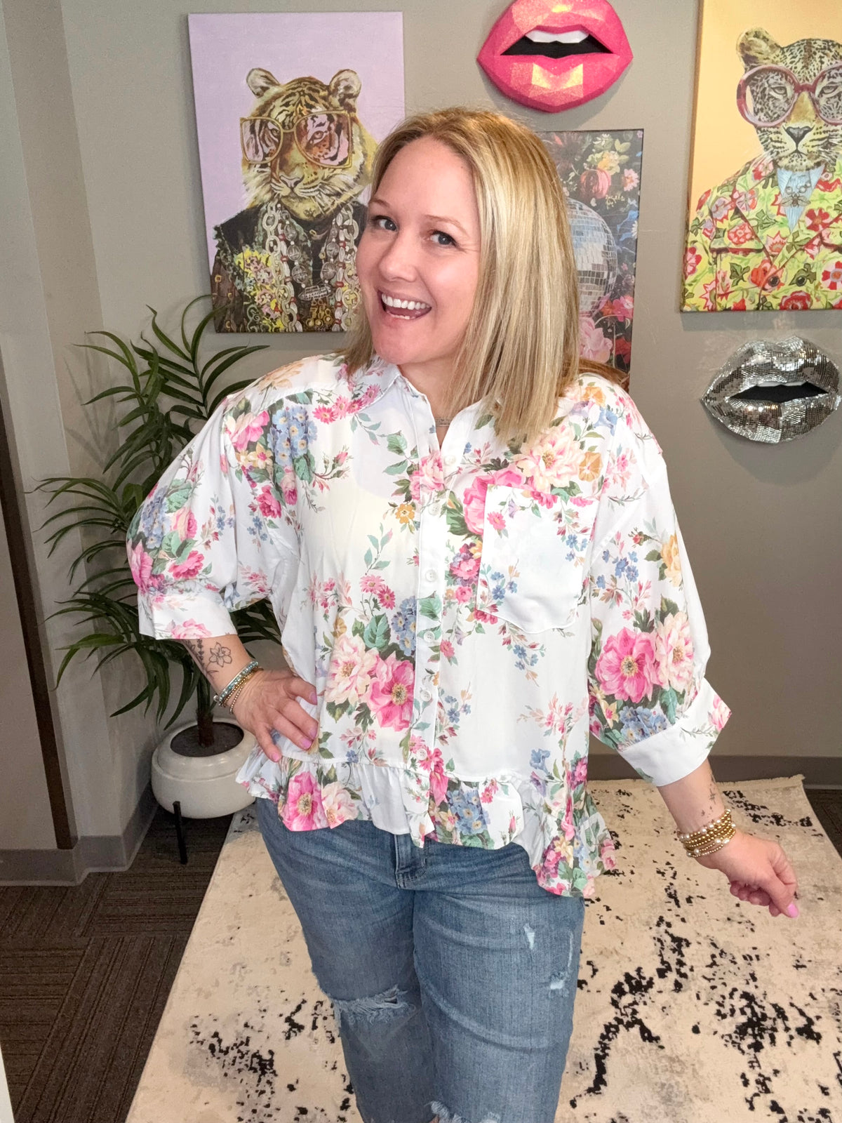 Sweet Meadow Peplum Blouse {S-3X} - KaraMarie