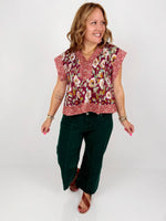Quilted Bloom Blouse {M-L} - KaraMarie