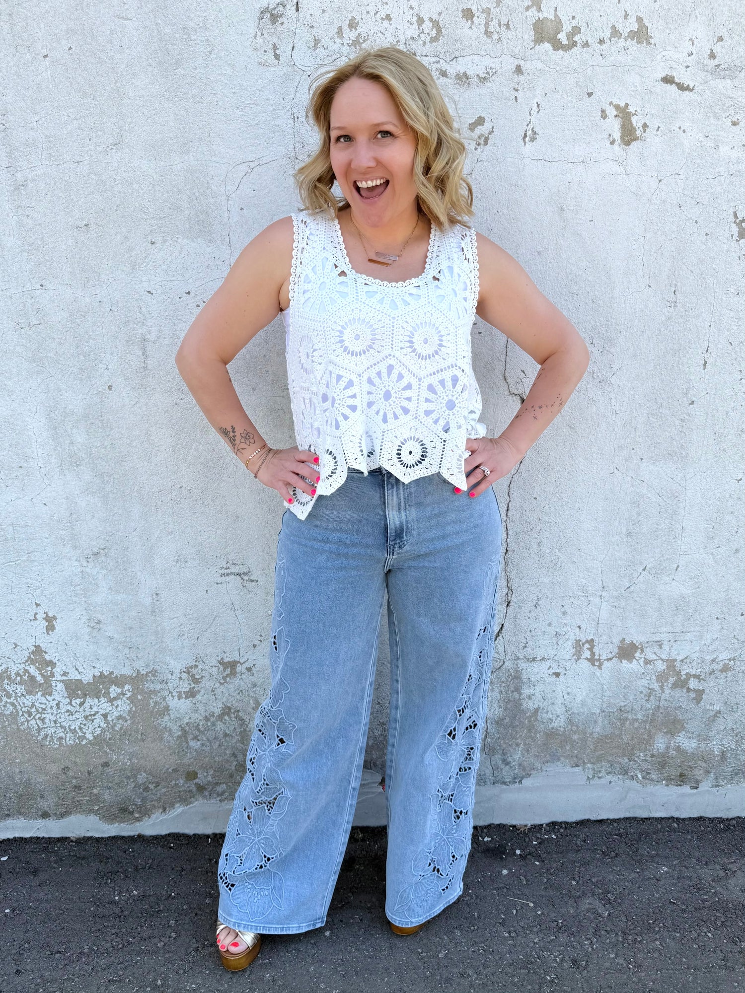 Easy Breeze Crochet Tank Top in White (OS) - KaraMarie