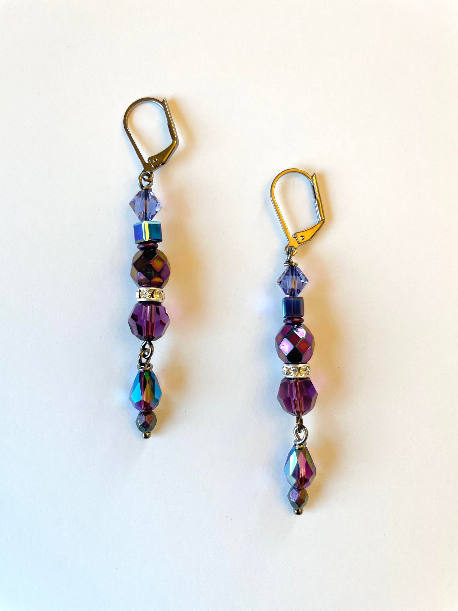 Midnight Plum Beaded Earrings