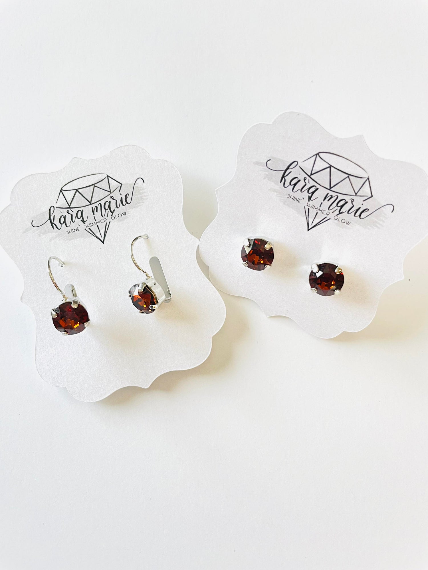 8mm Drop OR Post in Smoked Amber
