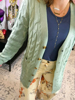 Mint Line Texture Cardigan {S-XL} - KaraMarie