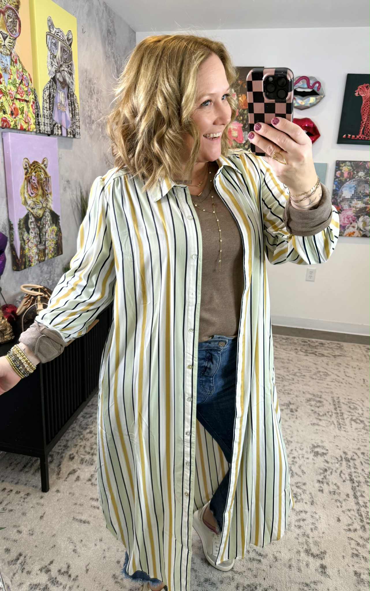 Modern Lines Shirt Dress {S-3X}