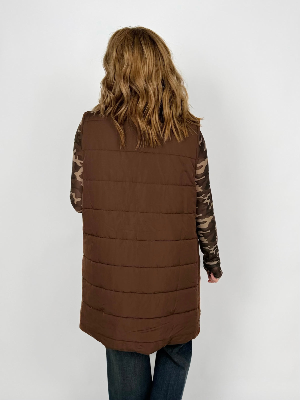 MM Harlow Long Vest - Brown {XS-3X}