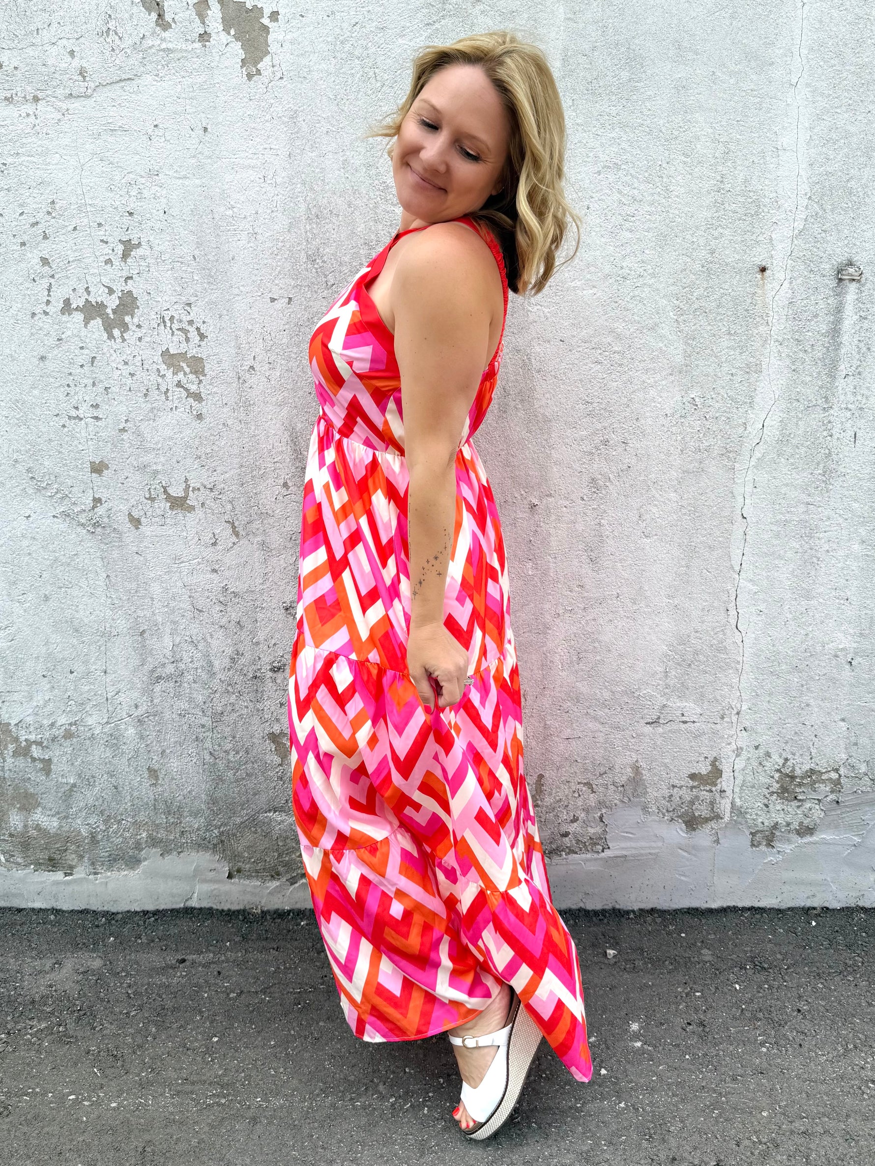 Geometric Goddess Halter Dress {S-L} - KaraMarie