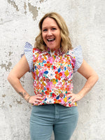 Garden Party Ruffle Sleeve Top in Orchid {S-L} - KaraMarie