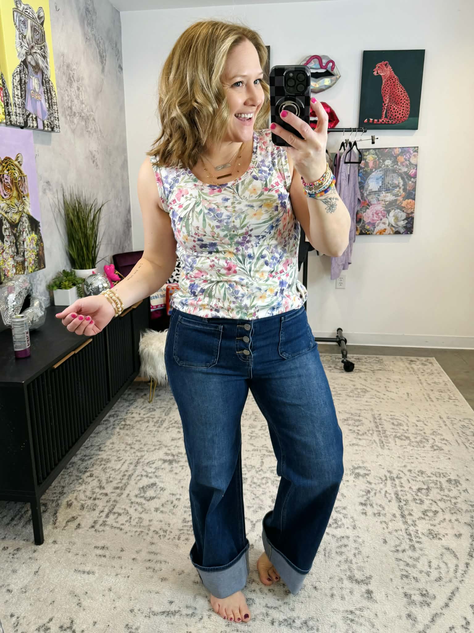PREORDER :: MM Ava Tank - Cottage Floral {XS-3X} - KaraMarie