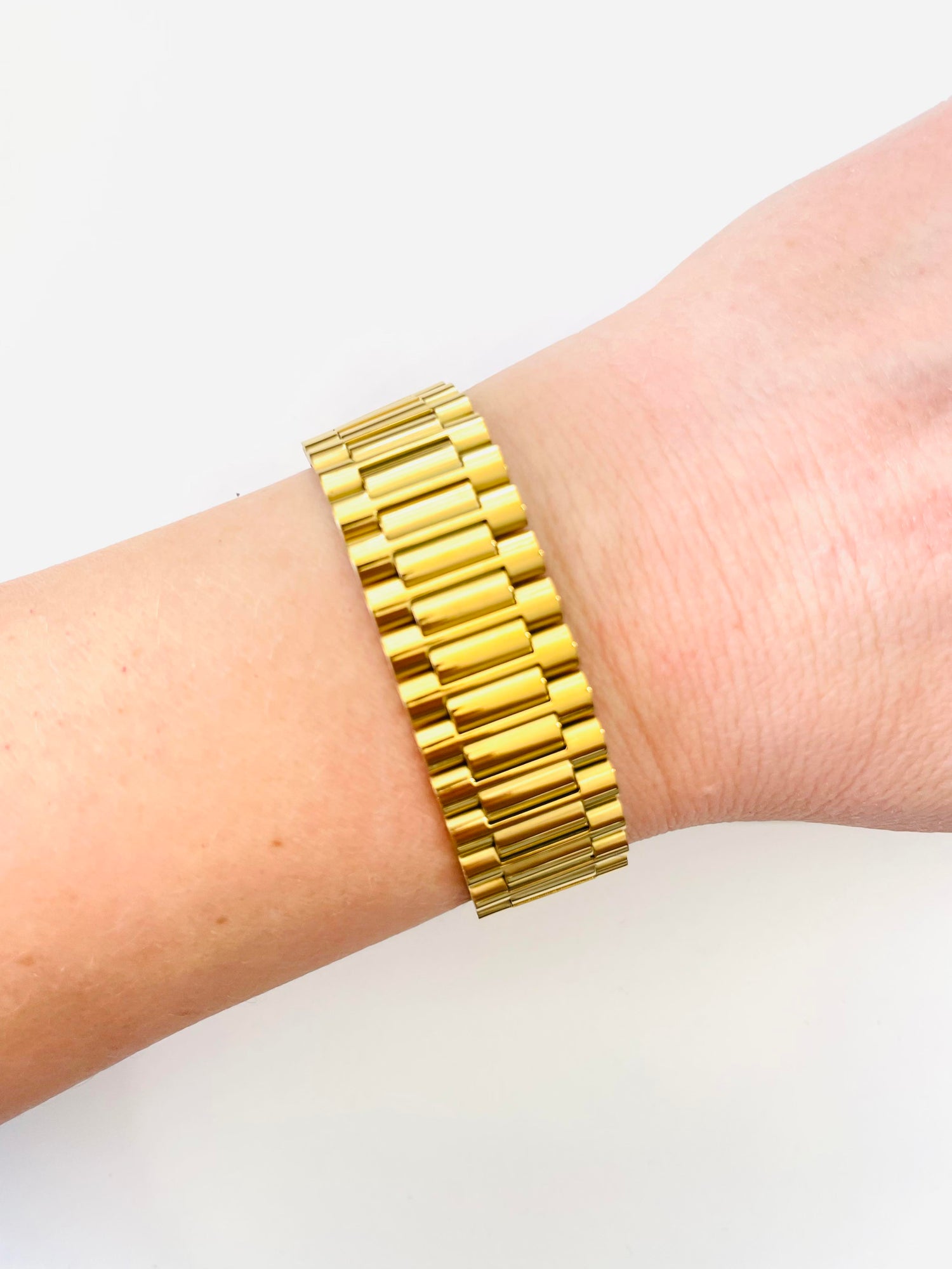 THICK GOLD WATCH BAND BRACELET {Waterproof Jewelry} - KaraMarie