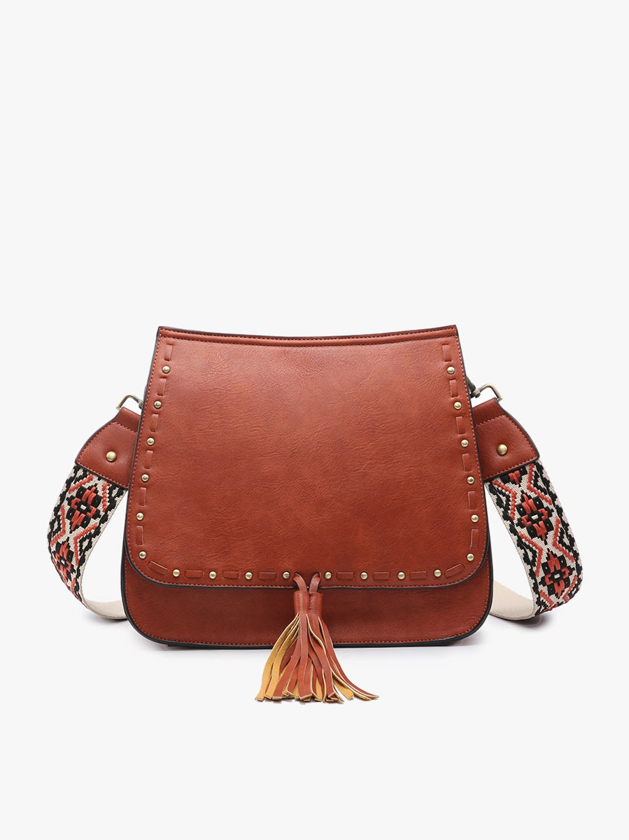 Bailey Crossbody with Decorative Strap in Rust