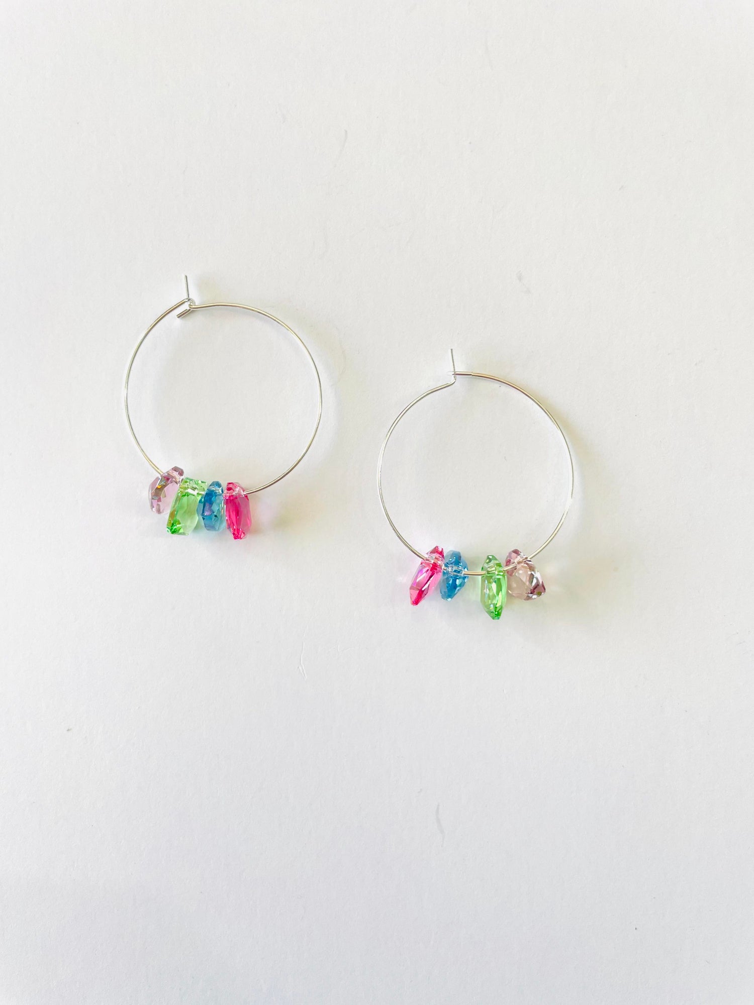 Icicle Hoop Earrings in Spring Hues - KaraMarie