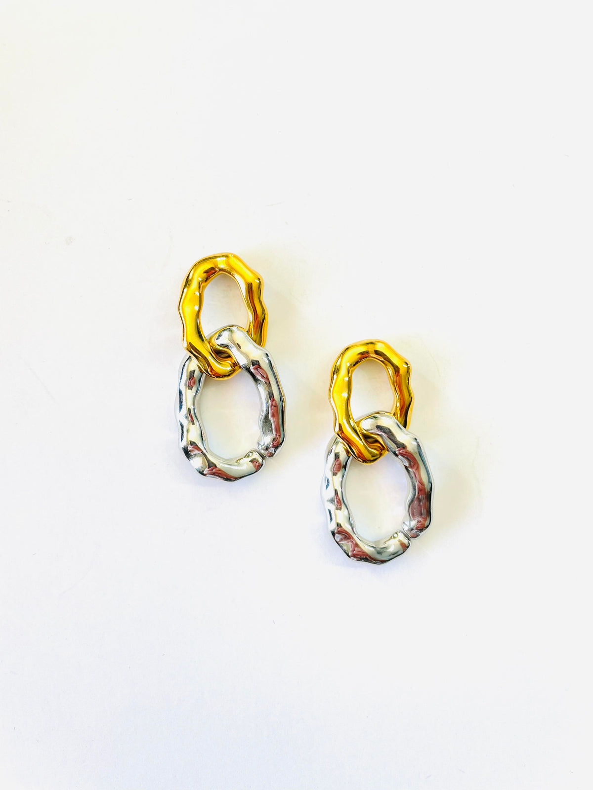 GOLD + SILVER CHAIN EARRINGS {Waterproof Jewelry} - KaraMarie