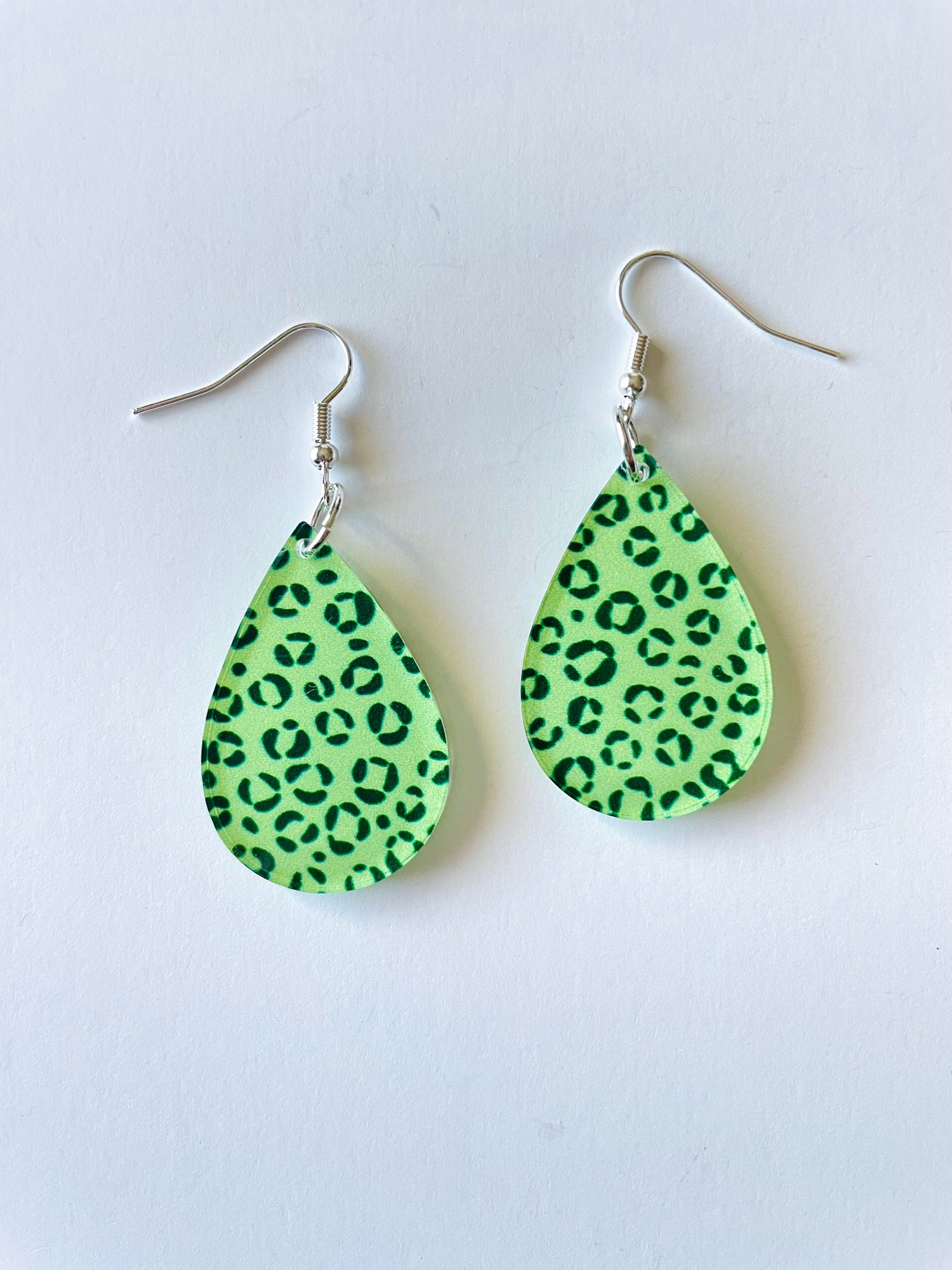 Green Leopard Earrings