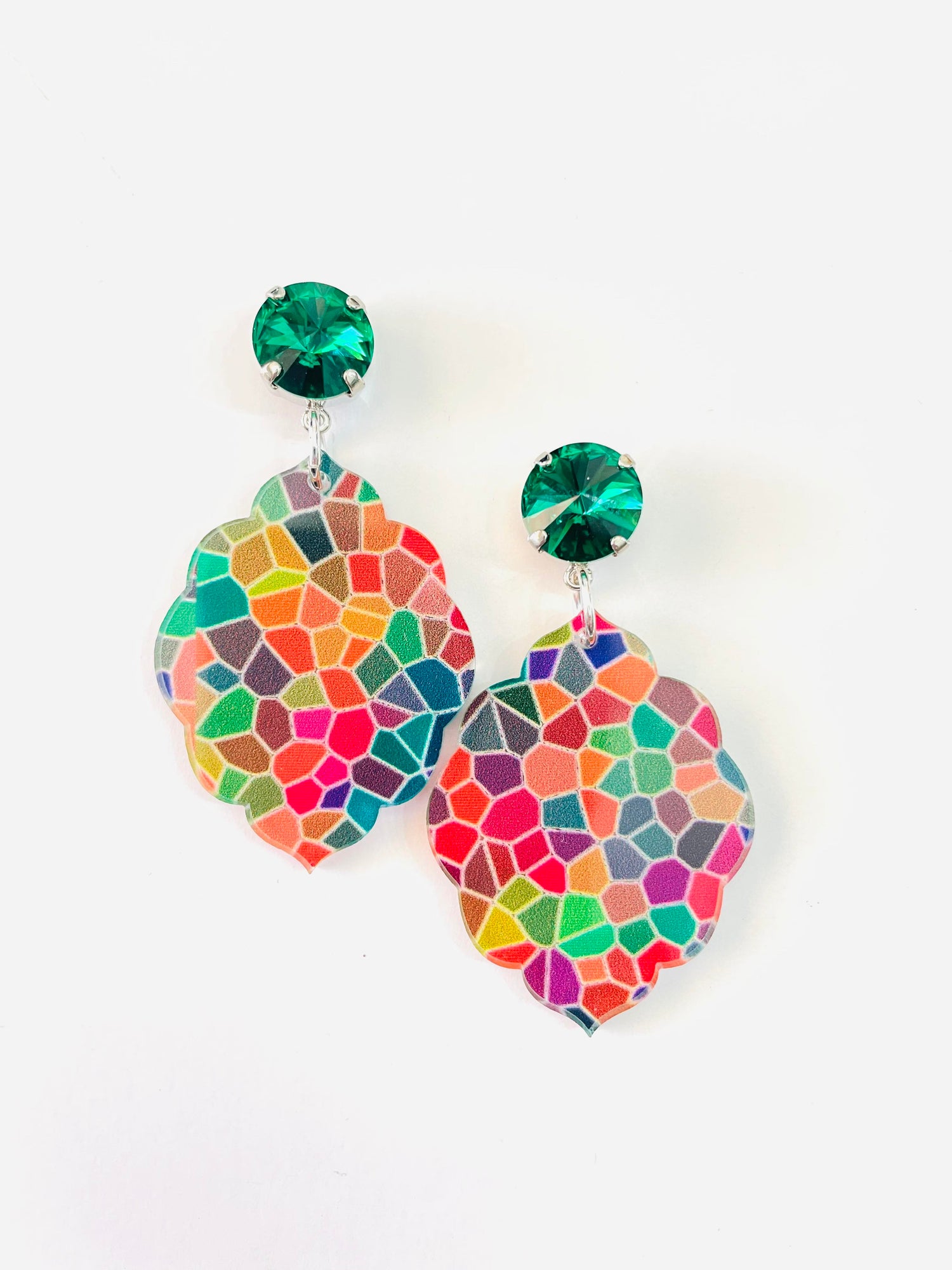 Emerald Kaleidescope Earrings