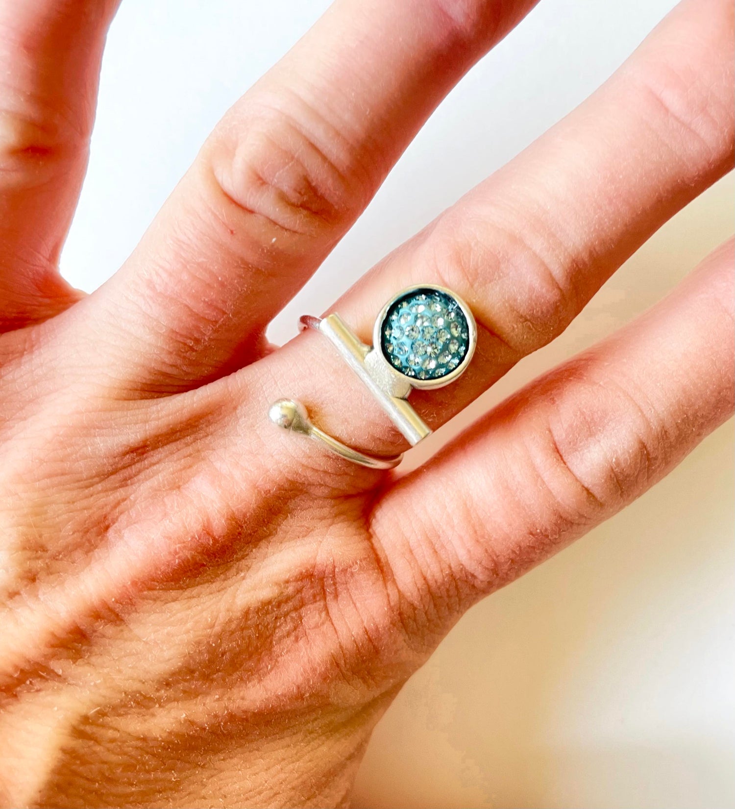 Aqua Artistic Wrap Ring