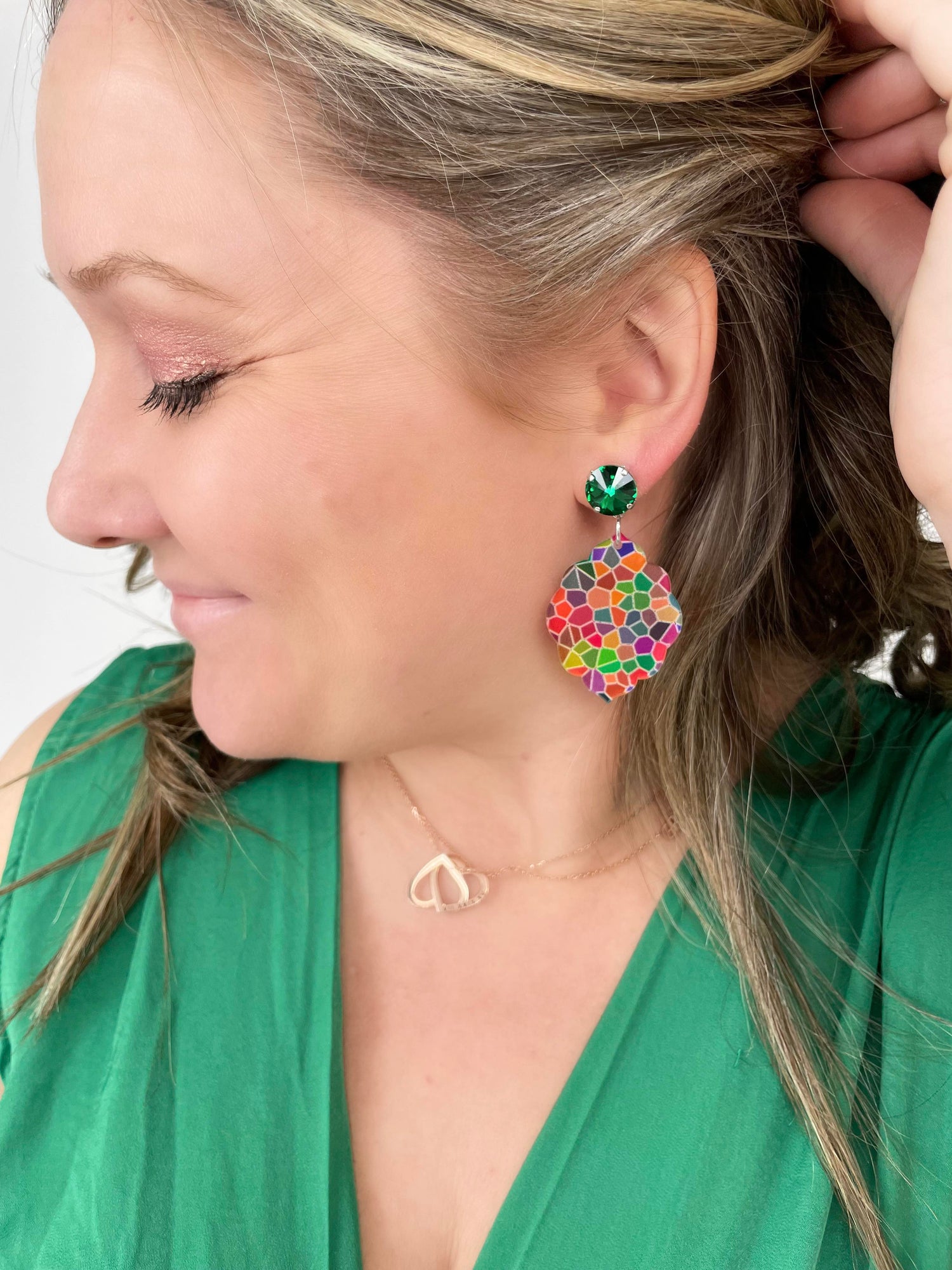 Emerald Kaleidescope Earrings