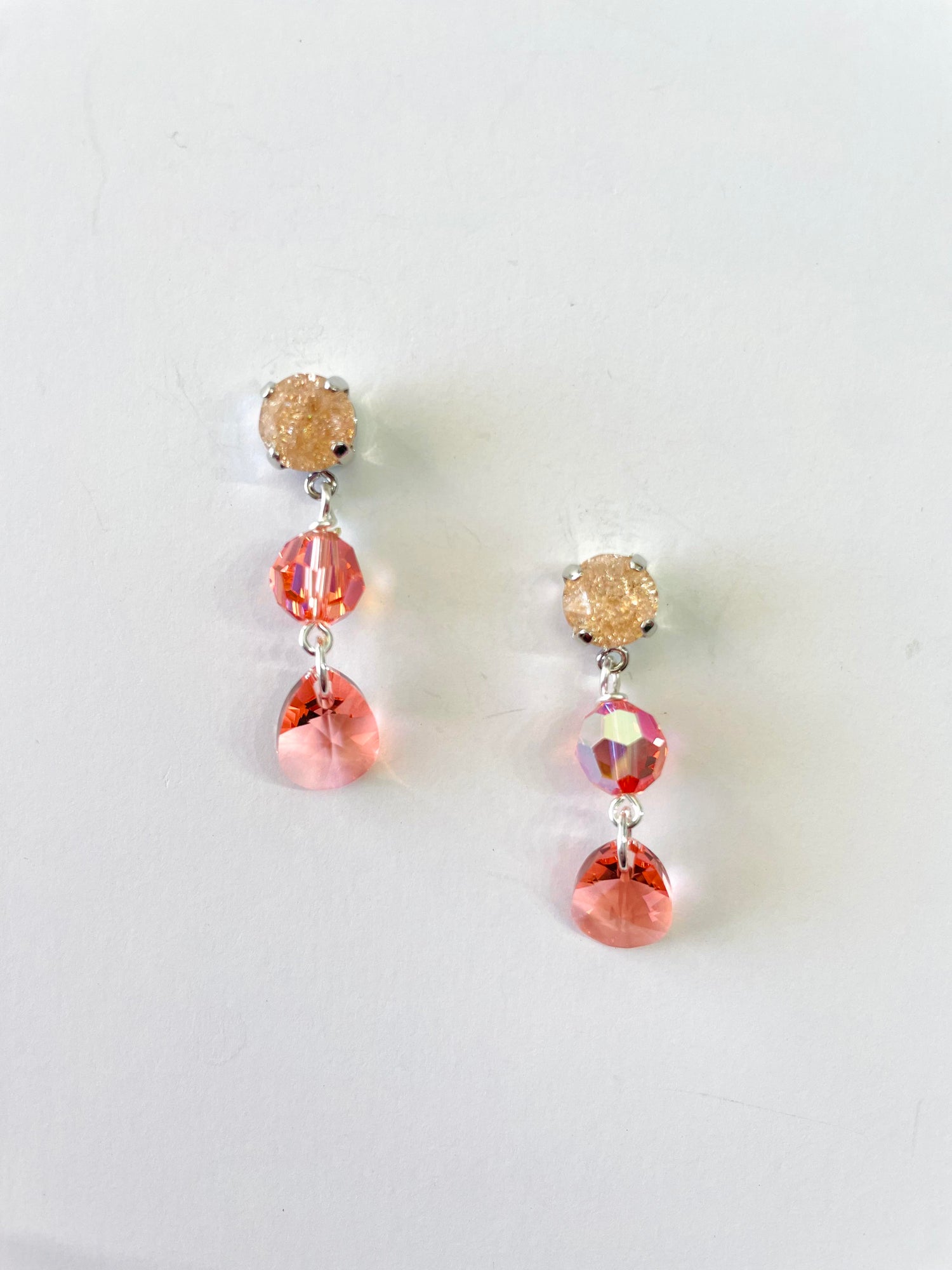 Simple Drop Peach Earrings