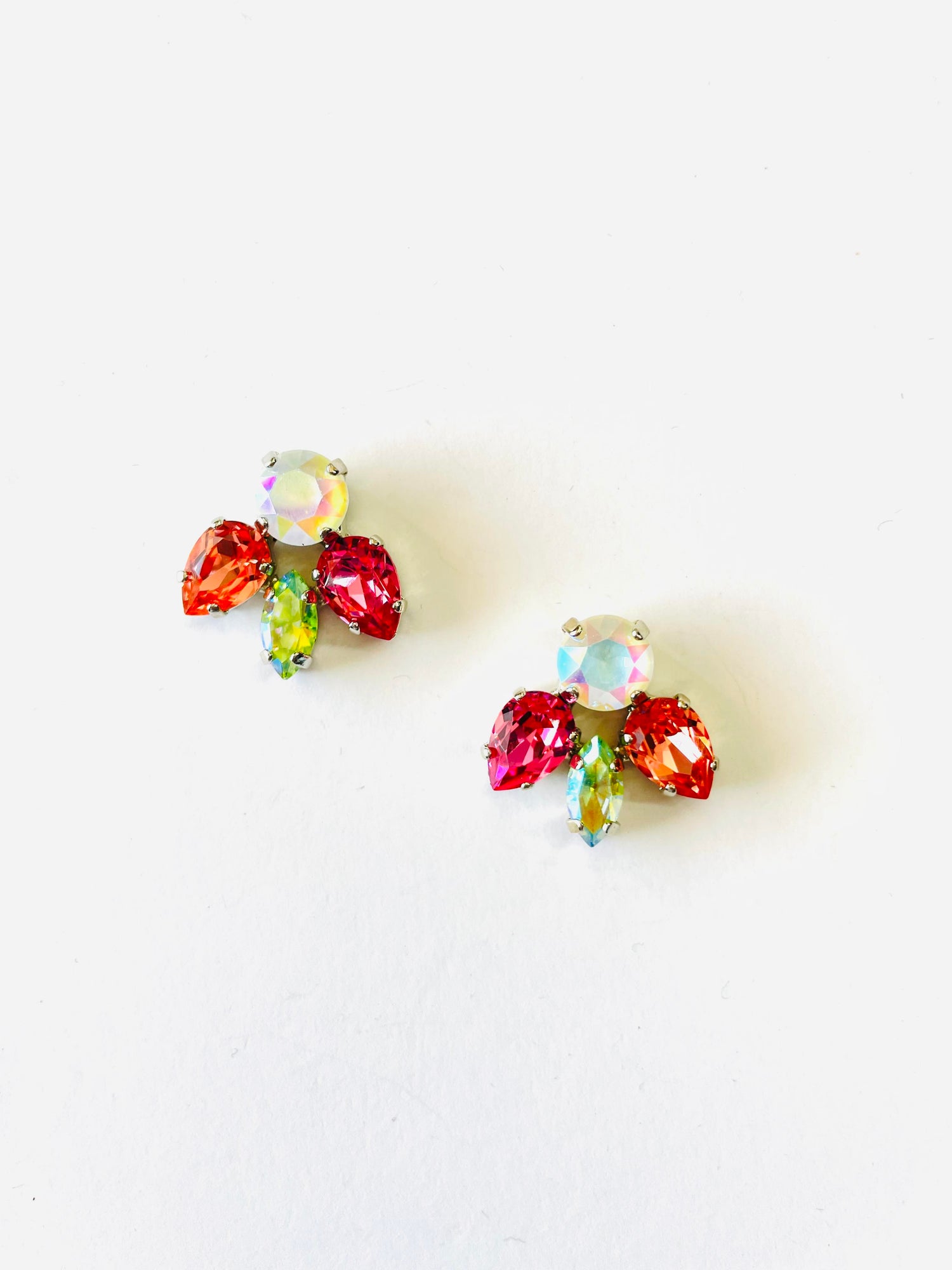Pear Petal Post Earring in Spring Hues