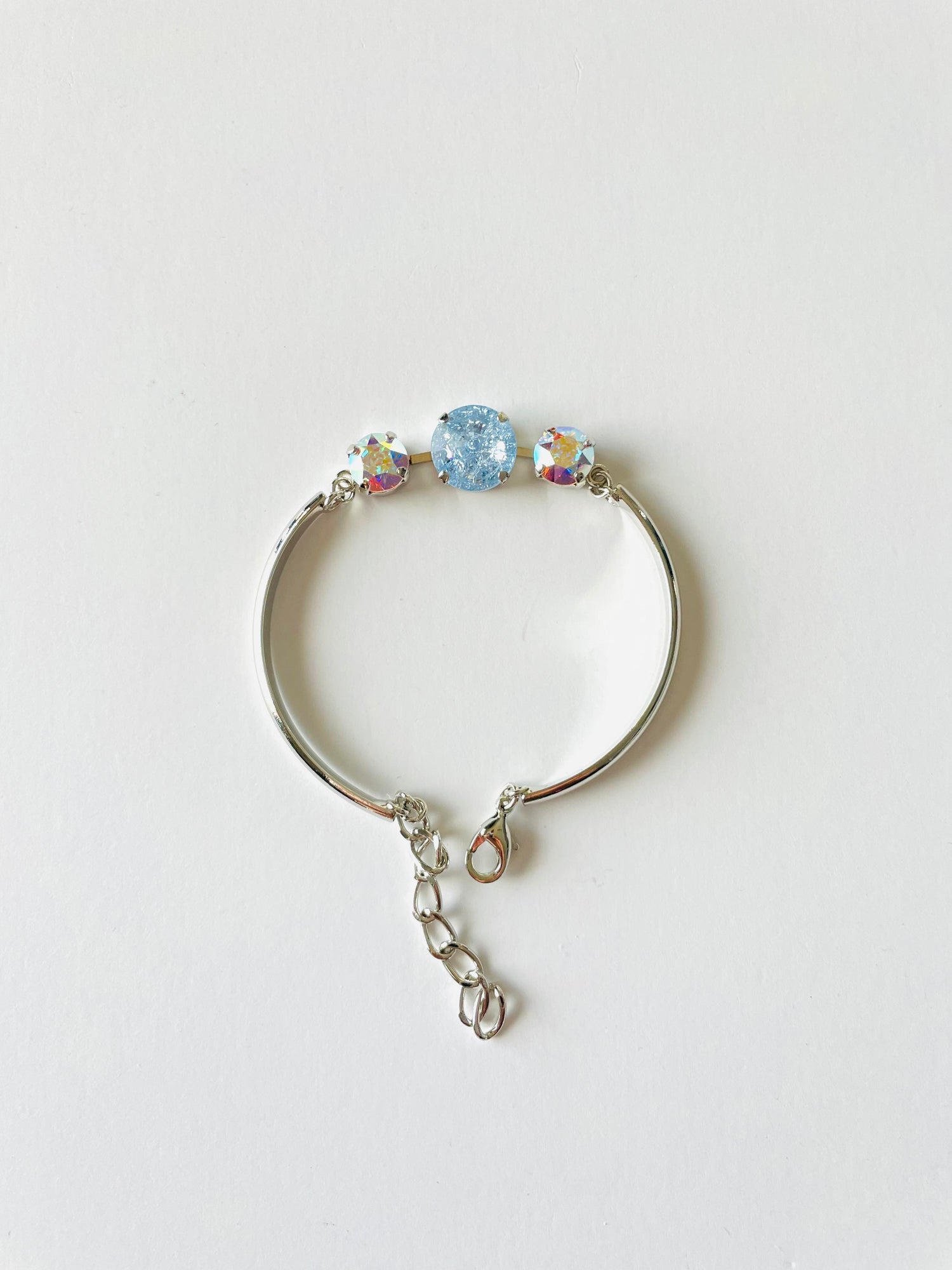 Bar Bracelet in Light Sapphire Ice + Crystal AB