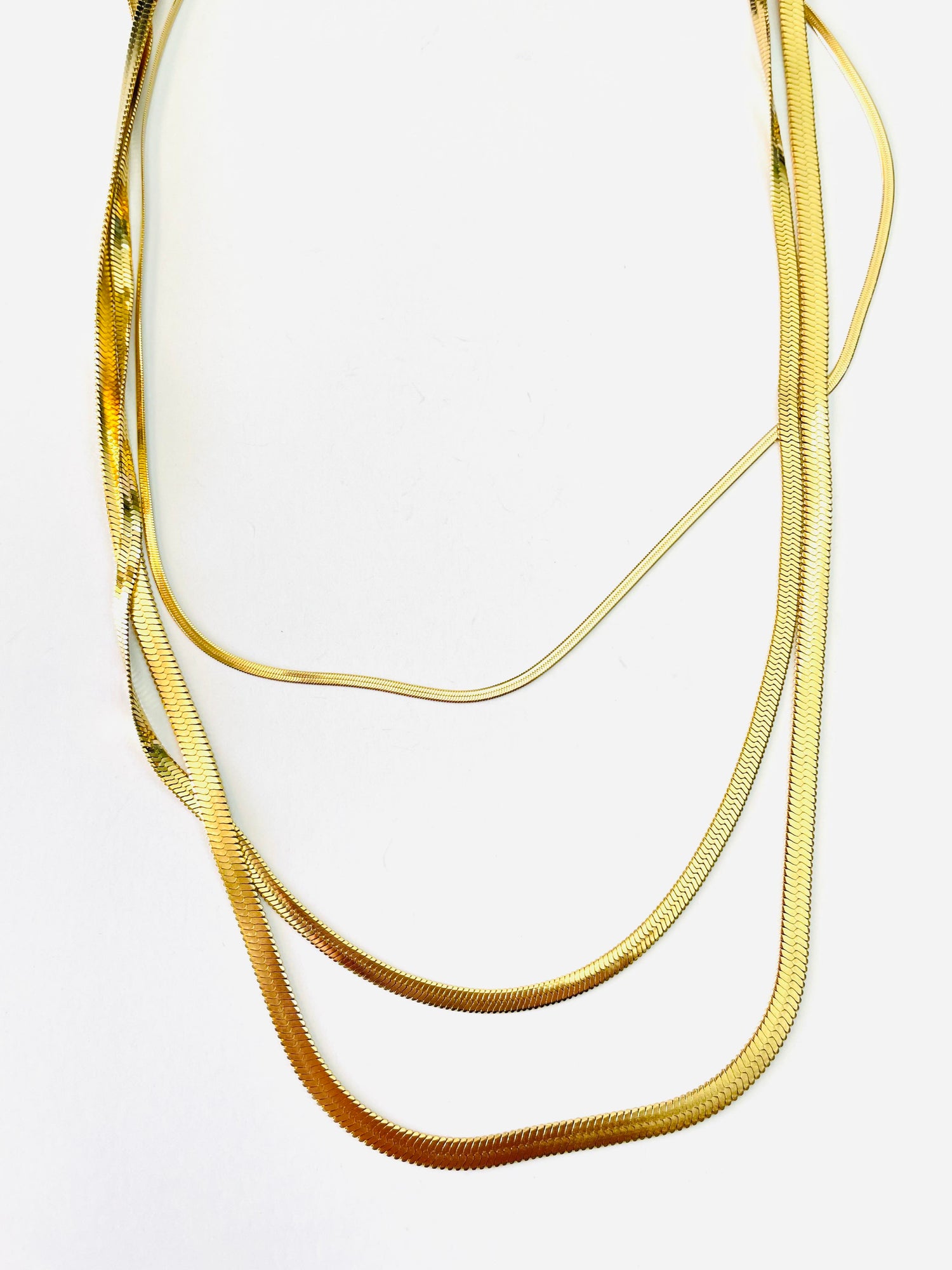 Stainless Steel Triple Strand Necklaces {Multiple Metals!} WATERPROOF JEWELRY - KaraMarie
