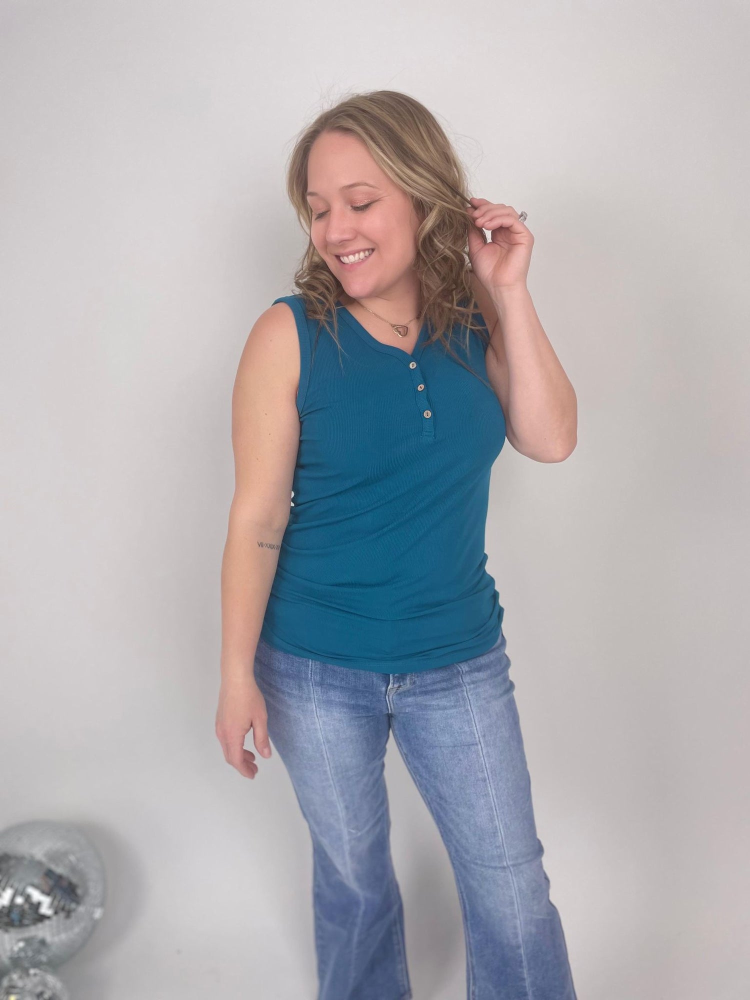 Addison Henley Tank - Teal