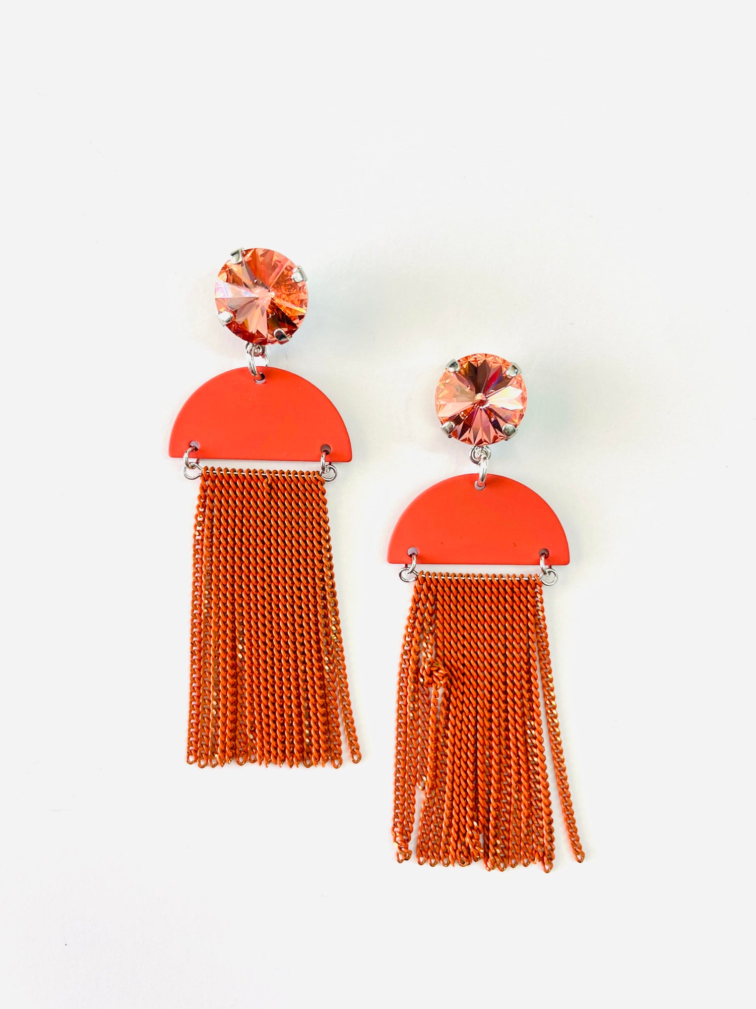 Coral Tassel Earrings