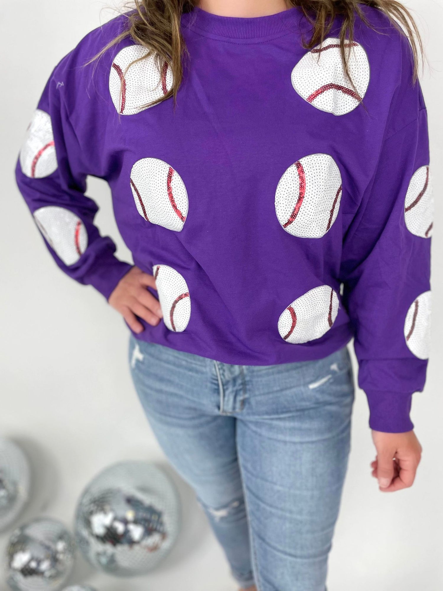 Sequin Sluggers Baseball Pullover (Multiple Colors!!)