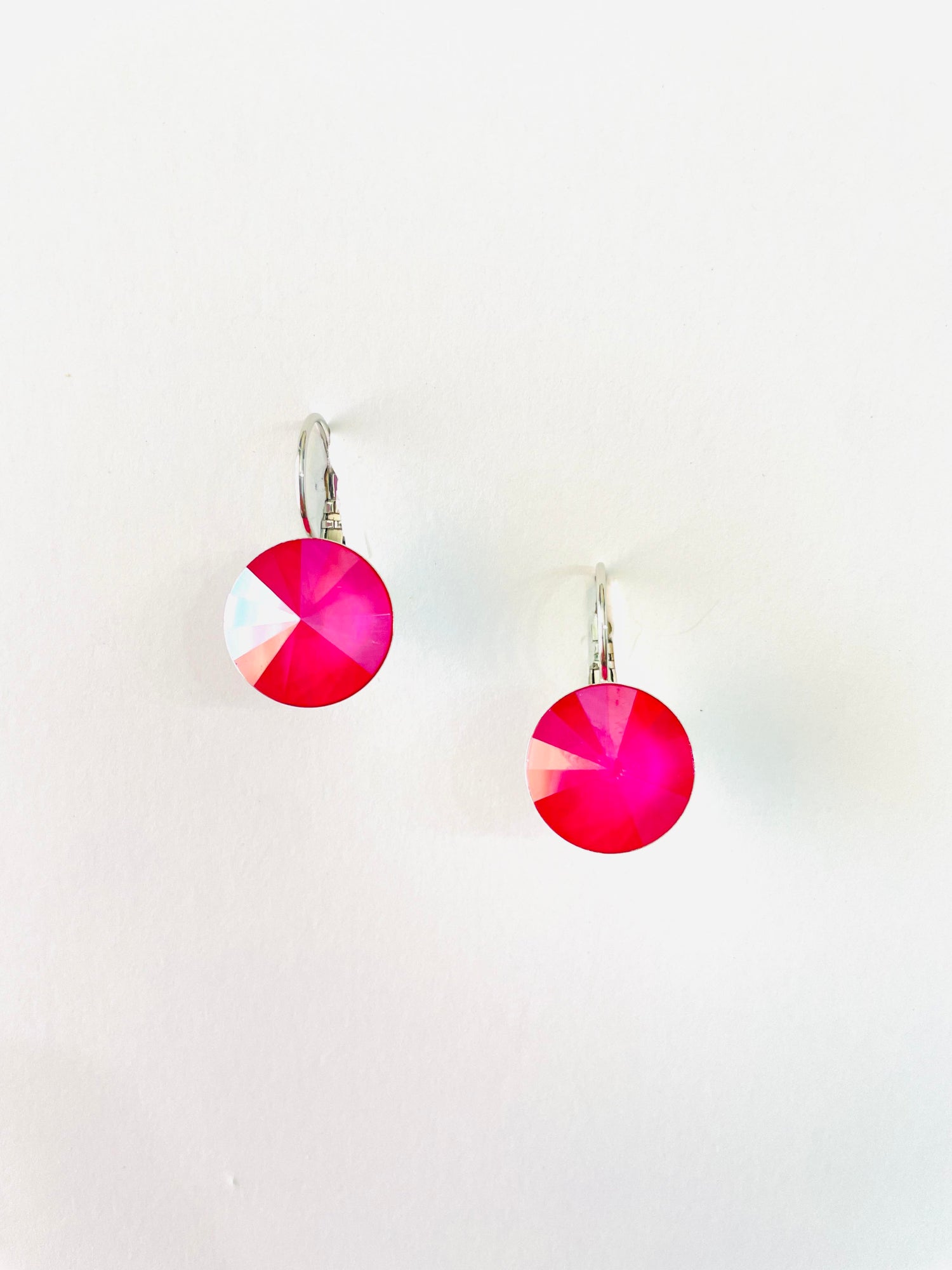 14mm Rivoli Drop Earring in Pink Lacquer