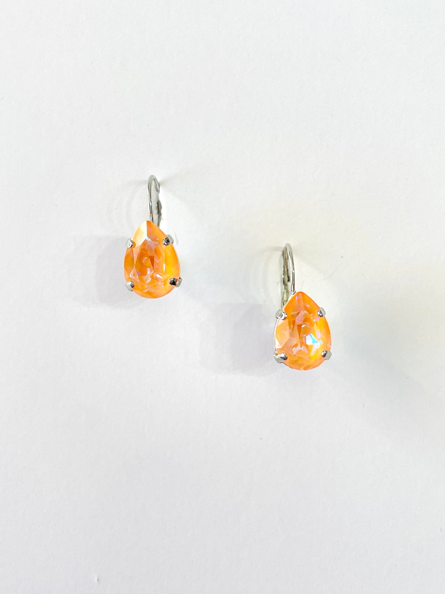 Small Teardrop Earrings in Peach DeLite