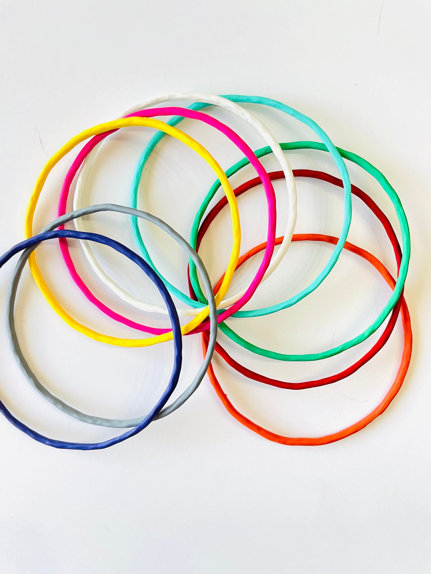 Colorful Thin Matte Bangle Bracelet Set (9 BANGLE COLORS!!!)