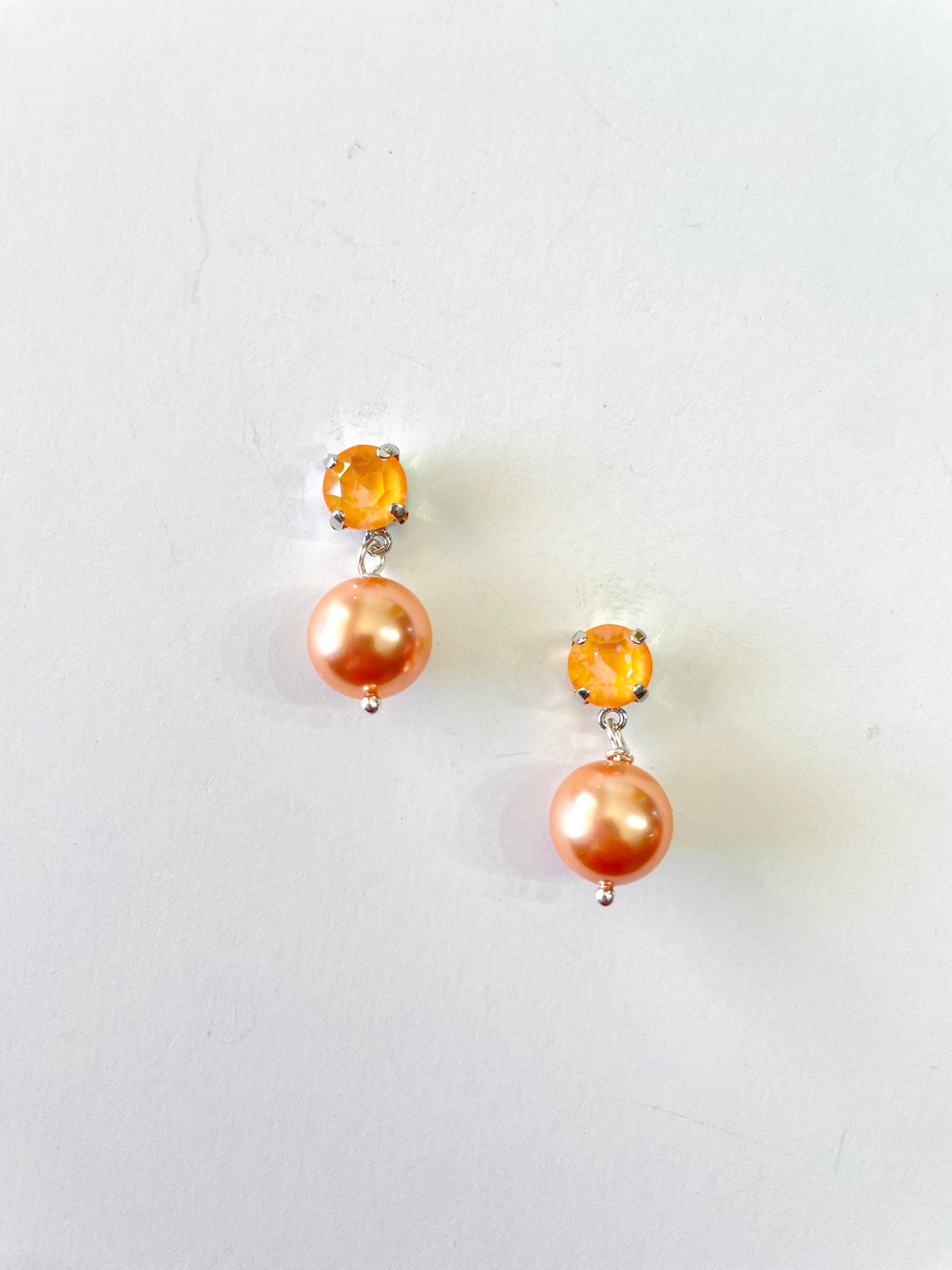 Pure Peach Pearl Earrings