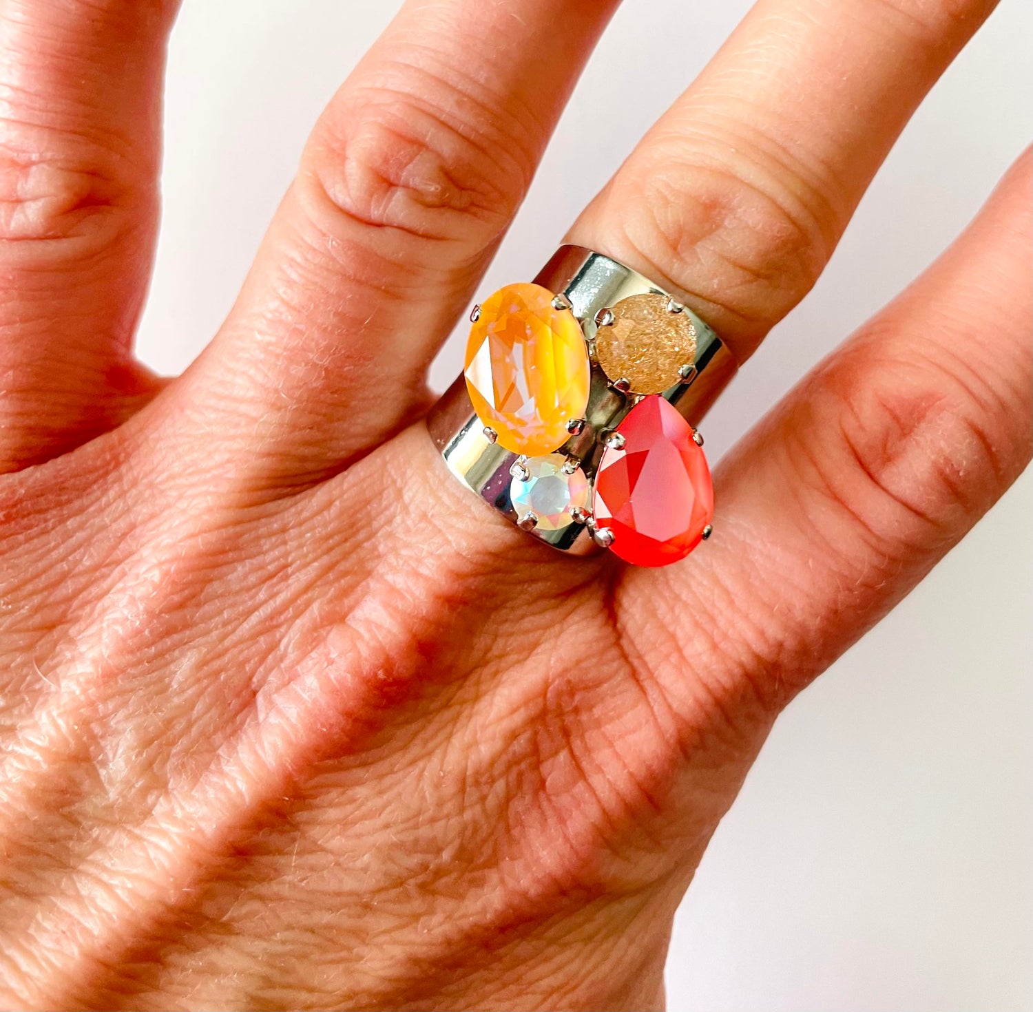 Peachy Keen Cluster Ring